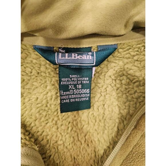 L.l.bean Youth Size XL 18 age zip up Jacket Fleece green - Picture 9 of 12